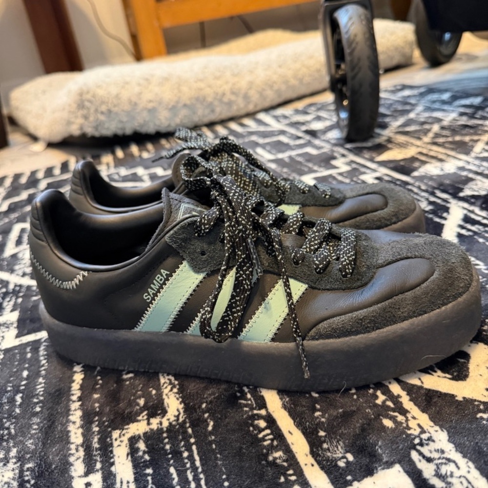 Women's Adidas Sambas Black & Mint Green